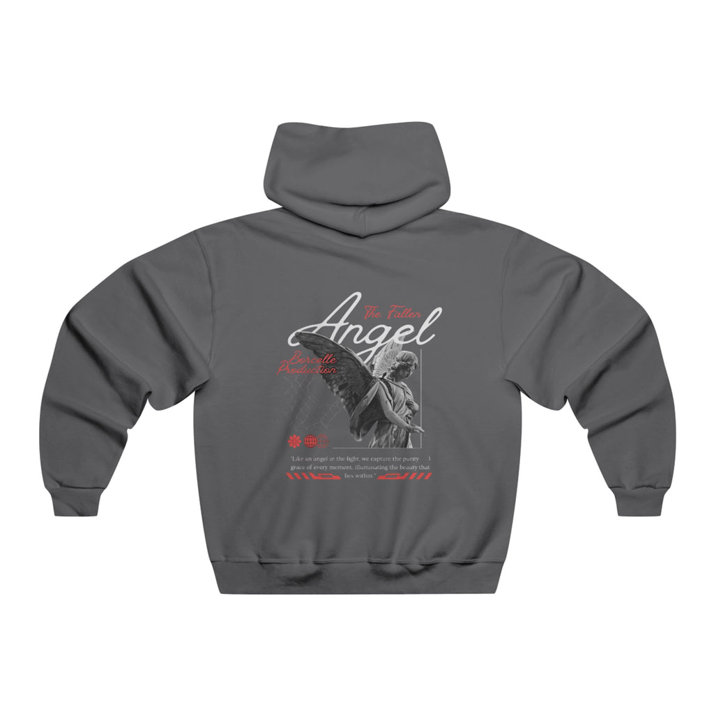Hooded Sweatshirt with Angel Back Print - Streetwear