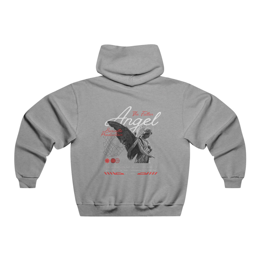 Hooded Sweatshirt with Angel Back Print - Streetwear